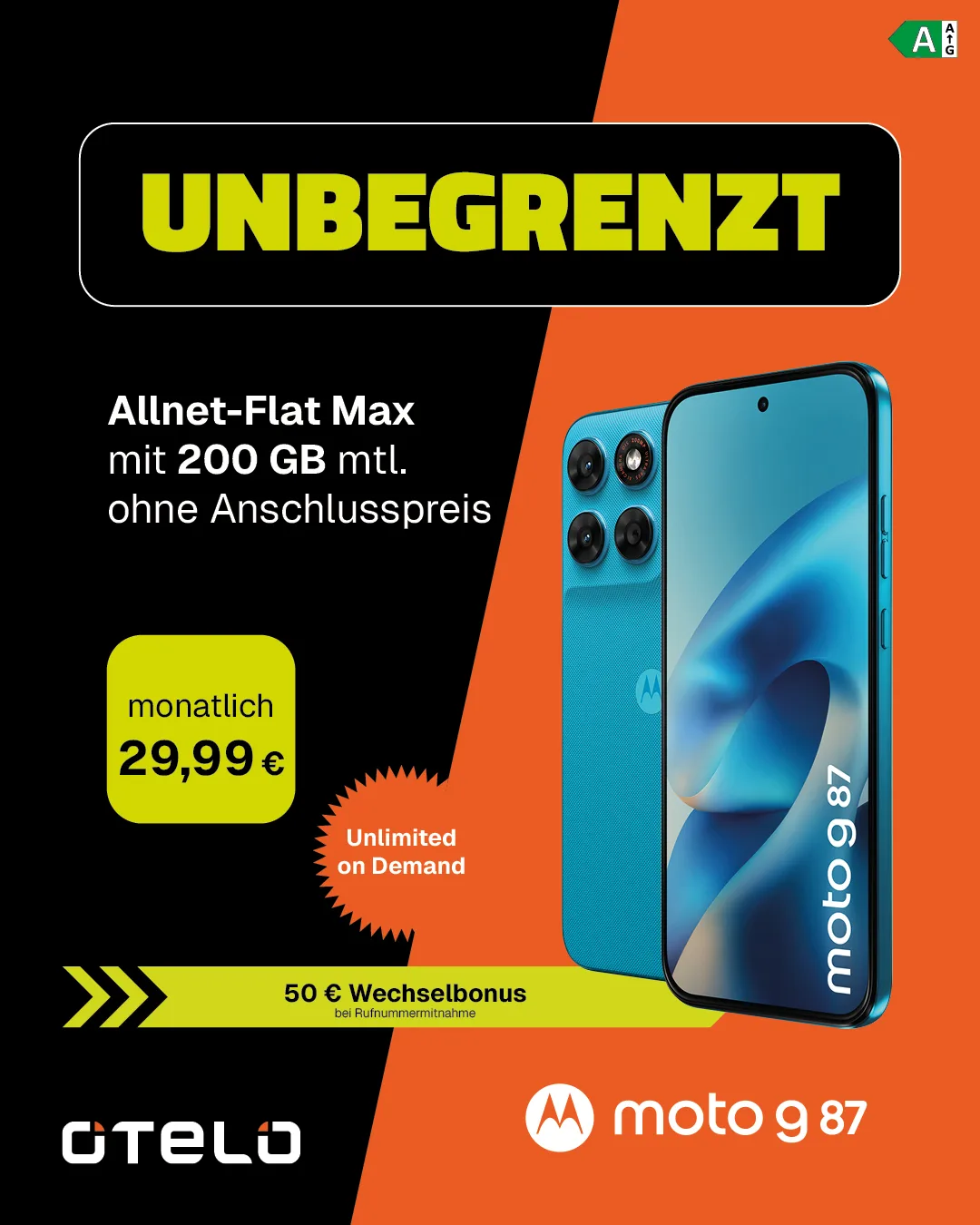 Motorola moto g87 mit otelo Allnet-Flat Max, 200 GB