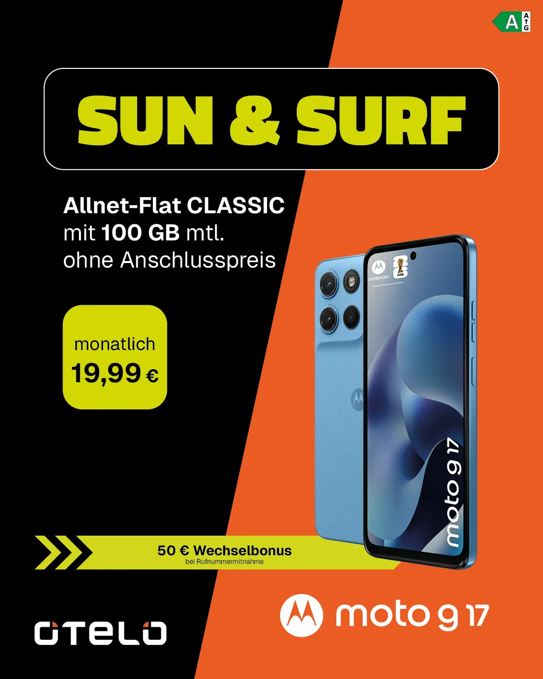 Motorola moto g17 mit otelo Allnet-Flat Classic, 100 GB