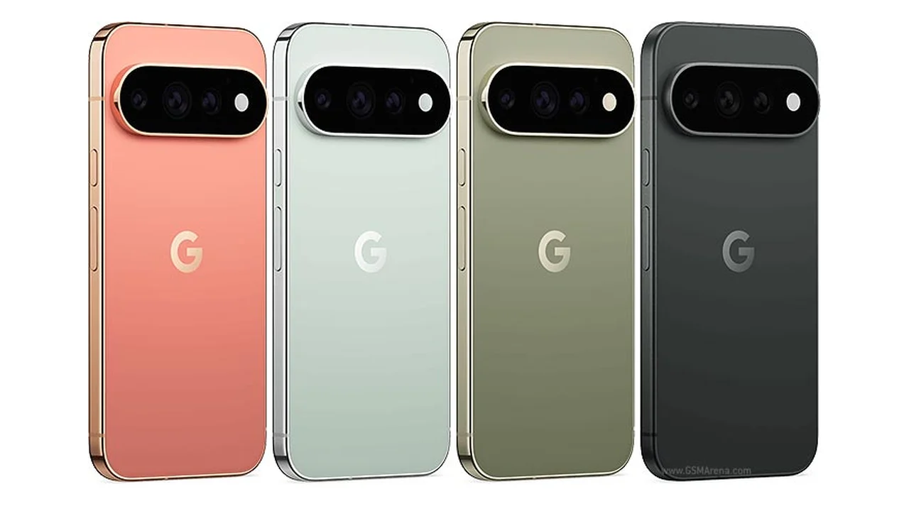Google Pixel 11 Pro in vier Farben von hinten