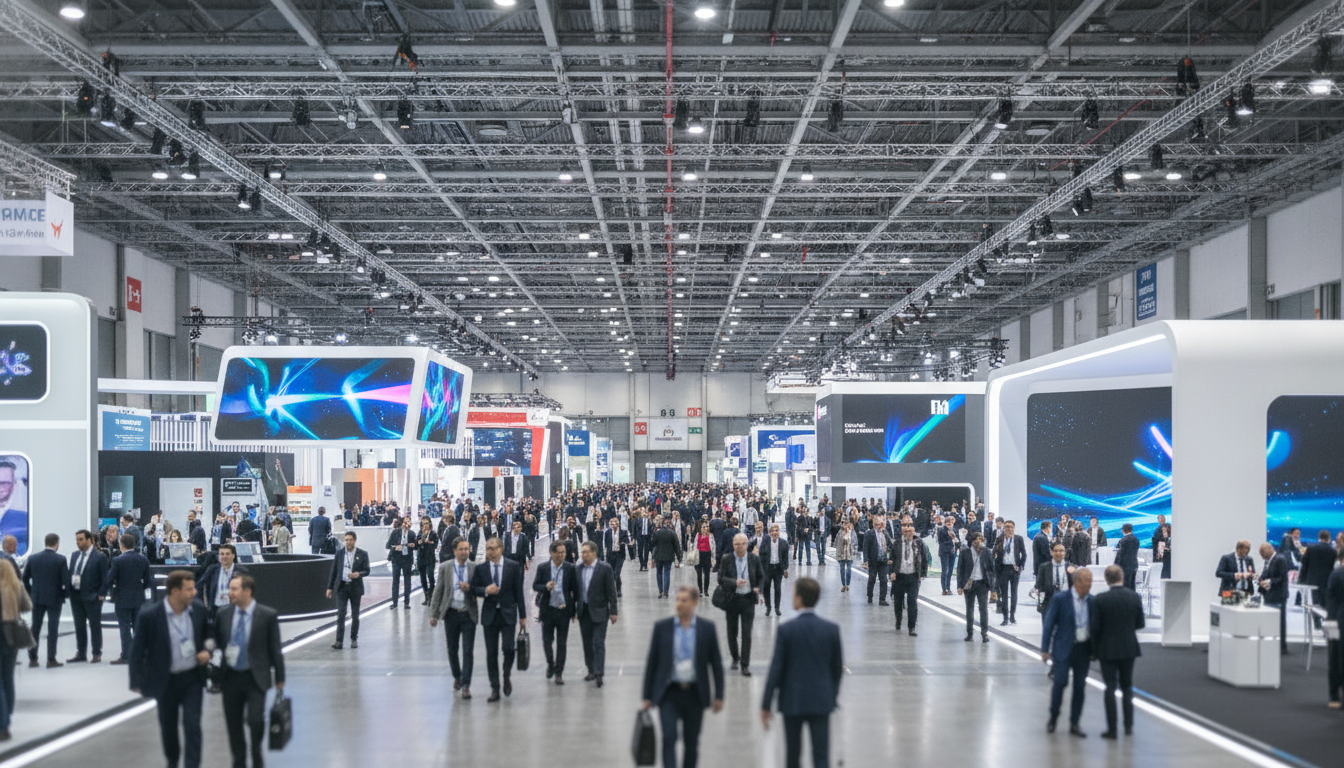 Große Messehalle mit Ausstellerständen und Besuchern – Symbolbild IFA 2026
