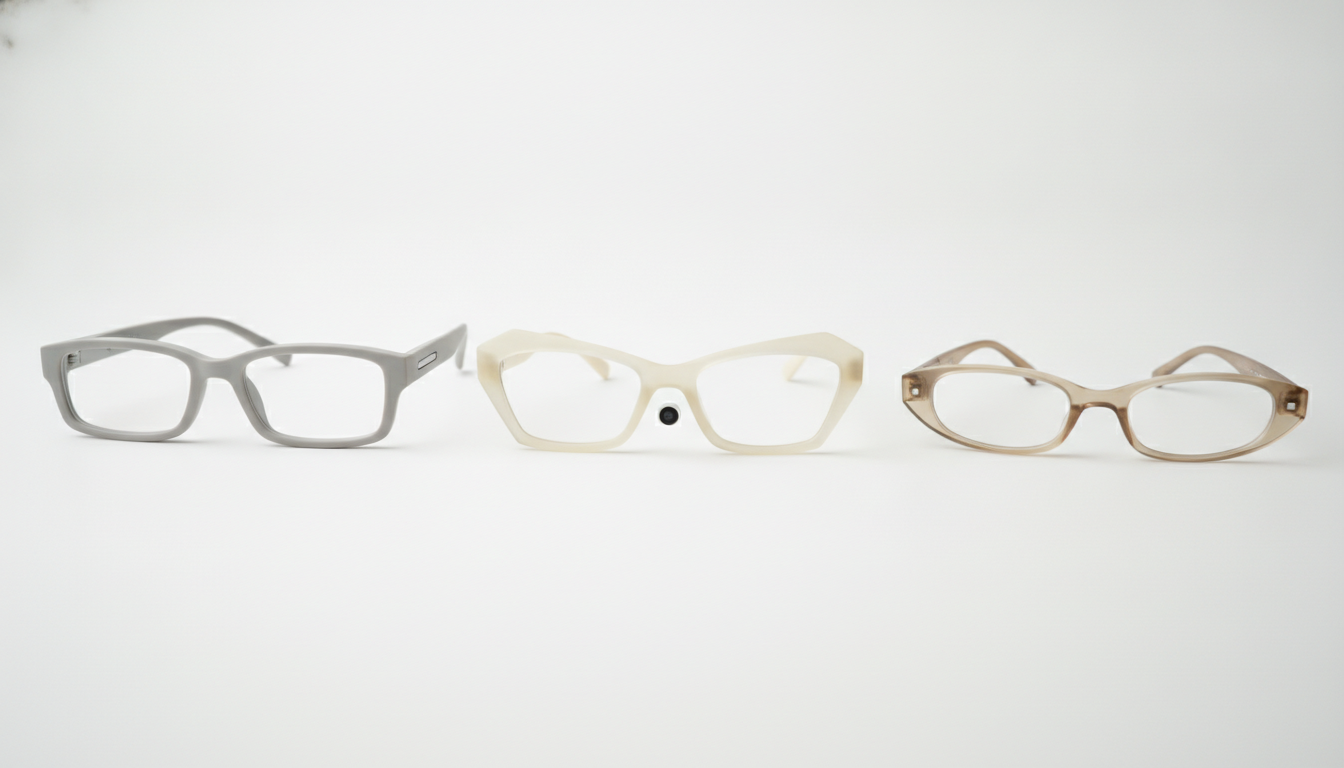 Drei smarte Brillenmodelle: Meta Adventurer, Fury und Meta Glasses by Kylie